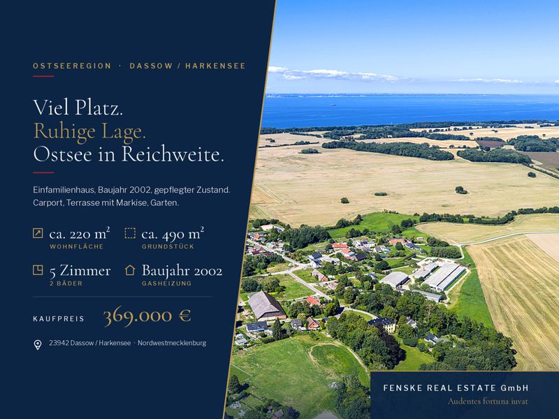 Viel Platz. Ruhige Lage. Ostsee in Reichweite.
